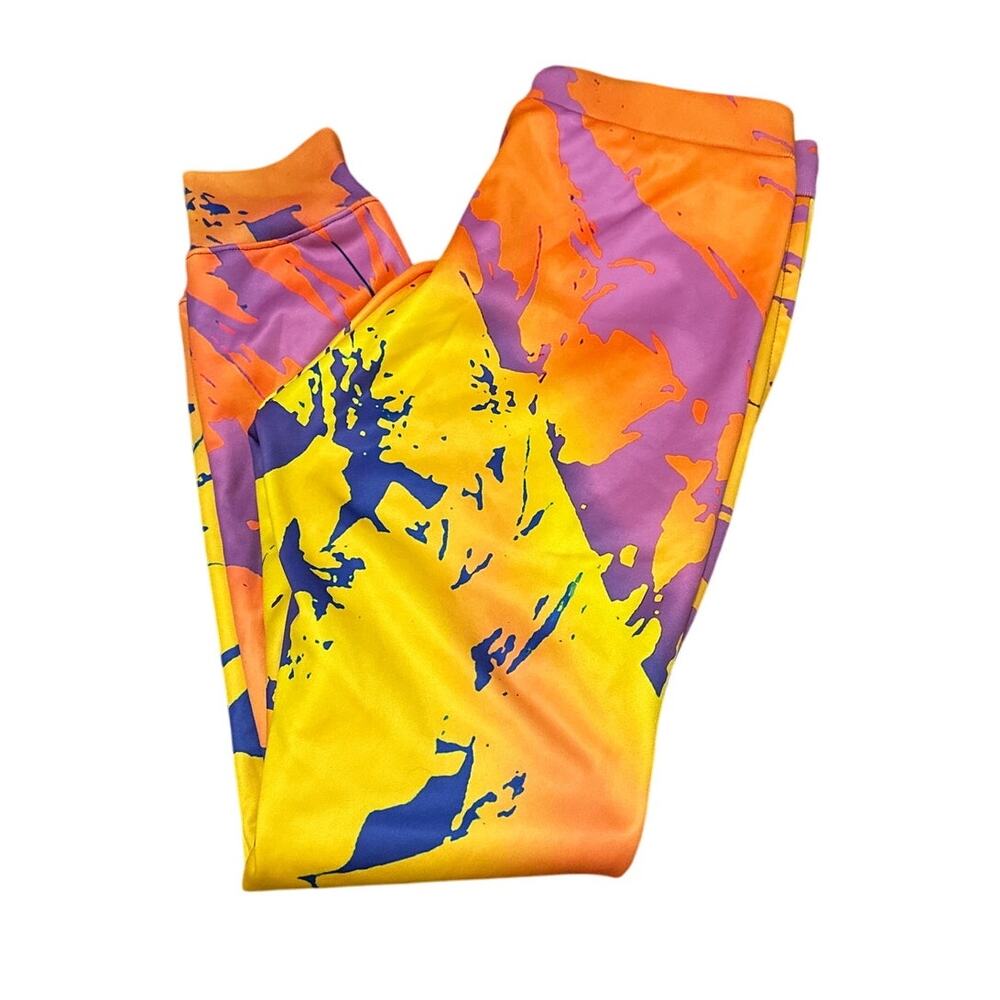 iEDM Vibrant Festival Streetwear Joggers Sweatpants Size Small Abstract Paint
